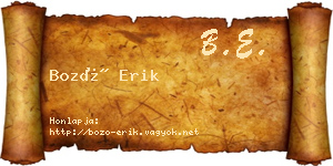 Bozó Erik névjegykártya